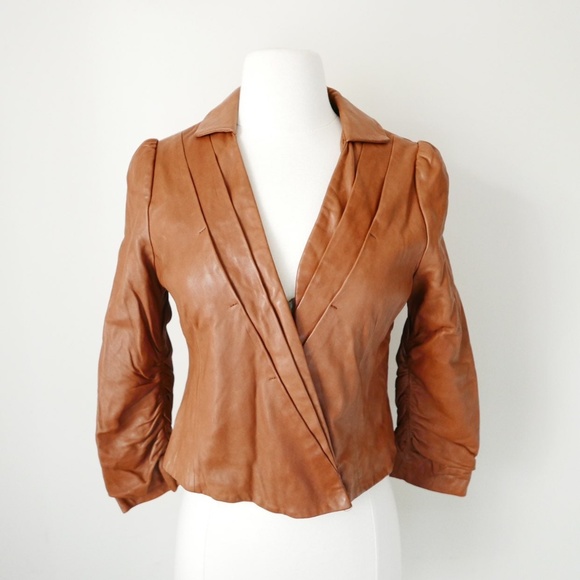 Nanette Lepore Jackets & Blazers - NWT Nanette Lepore Brown Leather Jacket